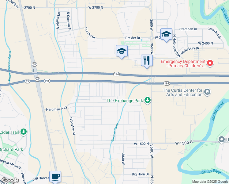 map of restaurants, bars, coffee shops, grocery stores, and more near 1994 North 3900 West in Eagle Mountain