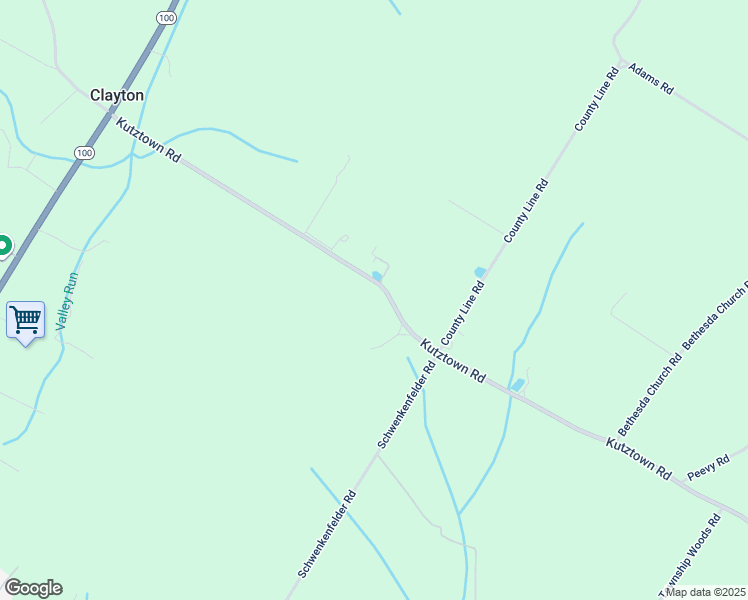 map of restaurants, bars, coffee shops, grocery stores, and more near 40 Kutztown Road in Barto