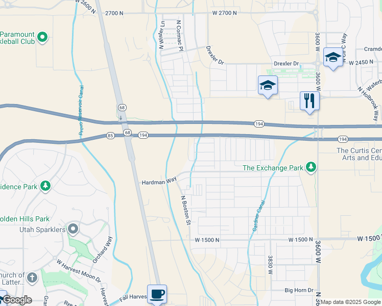 map of restaurants, bars, coffee shops, grocery stores, and more near 2005 North 4260 West in Eagle Mountain
