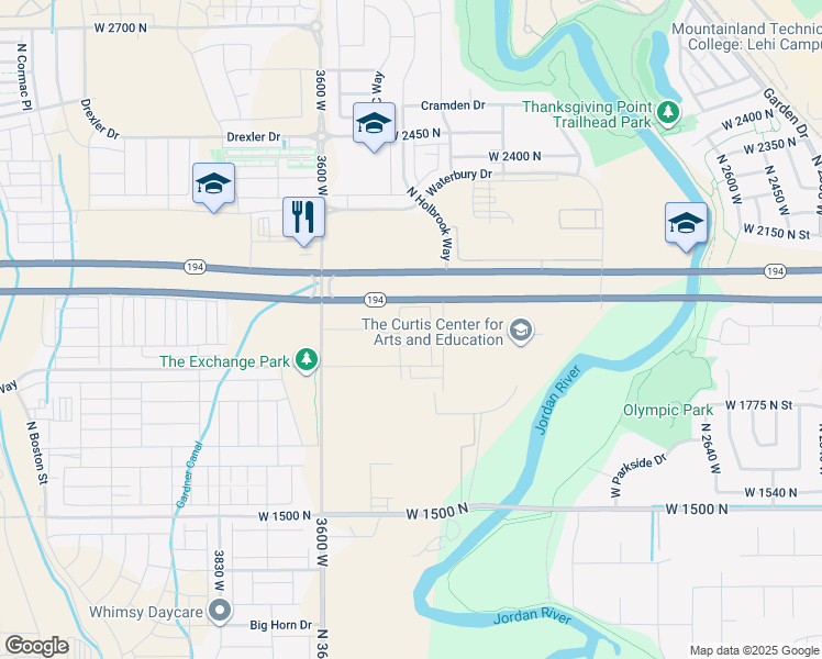 map of restaurants, bars, coffee shops, grocery stores, and more near 1991 West 1960 North in Eagle Mountain