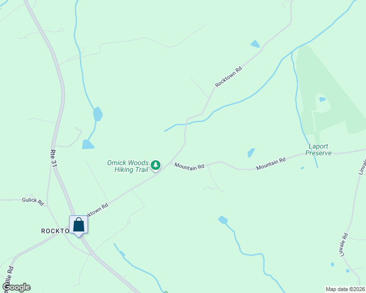 map of restaurants, bars, coffee shops, grocery stores, and more near 106 Rocktown Road in East Amwell Township