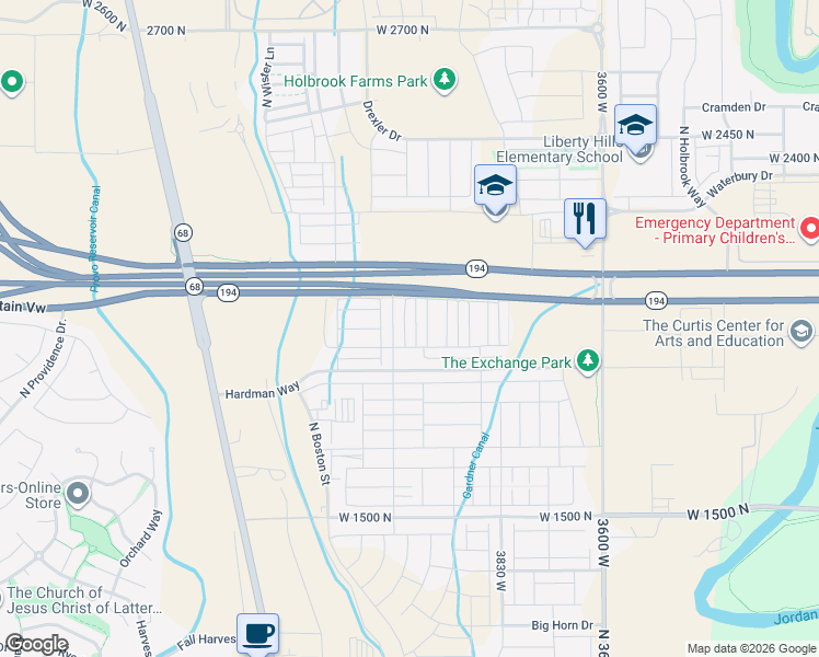 map of restaurants, bars, coffee shops, grocery stores, and more near 4064 West 1850 North in Lehi