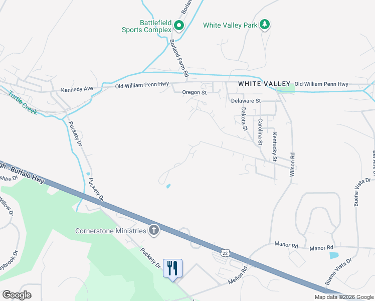 map of restaurants, bars, coffee shops, grocery stores, and more near 6412 Lindsey Lane in Export