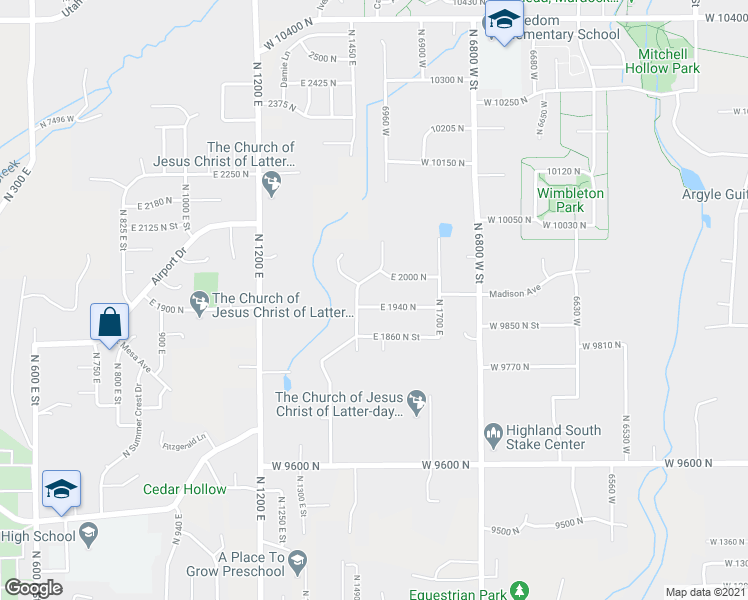map of restaurants, bars, coffee shops, grocery stores, and more near 1517 East 1940 North in Lehi
