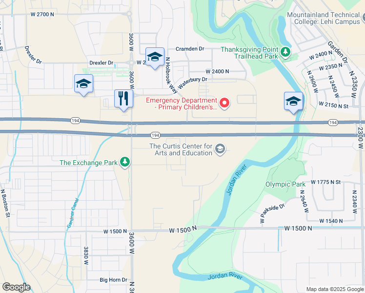map of restaurants, bars, coffee shops, grocery stores, and more near 1958 North 3330 West in Lehi
