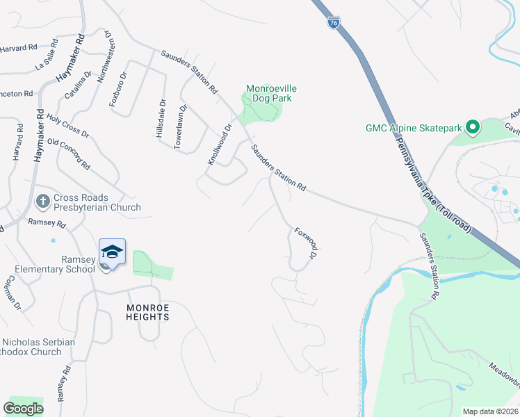 map of restaurants, bars, coffee shops, grocery stores, and more near 1324 Hazenwood Dr in Monroeville