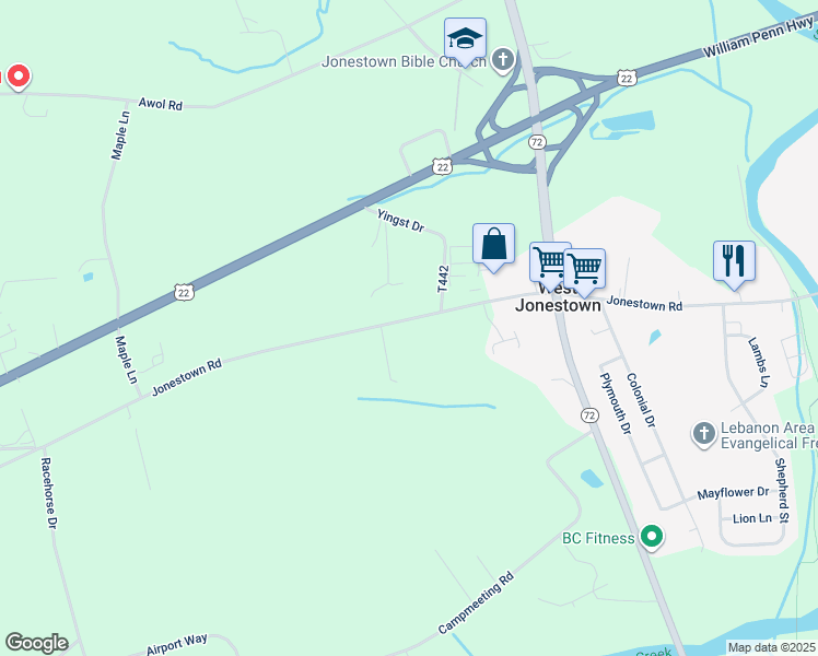 map of restaurants, bars, coffee shops, grocery stores, and more near 524 Jonestown Road in Jonestown