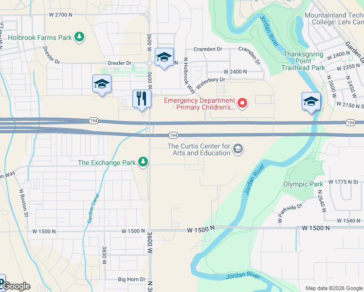 map of restaurants, bars, coffee shops, grocery stores, and more near 1965 North 3410 West in Eagle Mountain