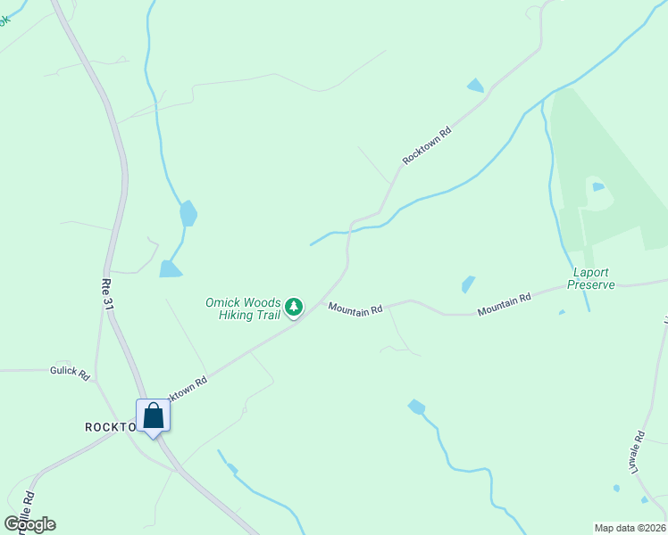 map of restaurants, bars, coffee shops, grocery stores, and more near 106 Rocktown Road in East Amwell Township