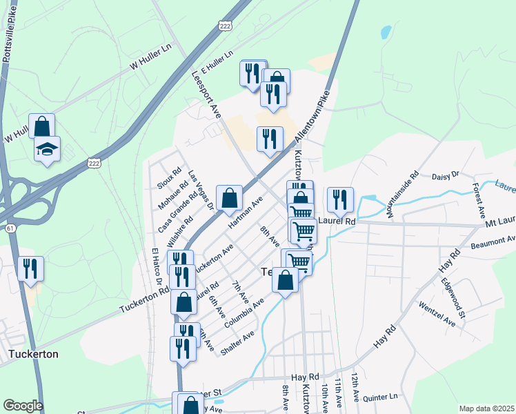 map of restaurants, bars, coffee shops, grocery stores, and more near 817 Hartman Avenue in Temple