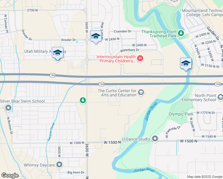 map of restaurants, bars, coffee shops, grocery stores, and more near 3374 West 1960 North in Lehi