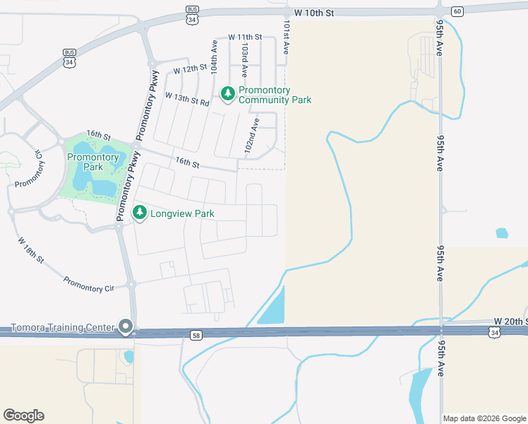 map of restaurants, bars, coffee shops, grocery stores, and more near 16th Street in Greeley