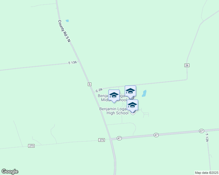 map of restaurants, bars, coffee shops, grocery stores, and more near 4560 County Road 26 in Bellefontaine