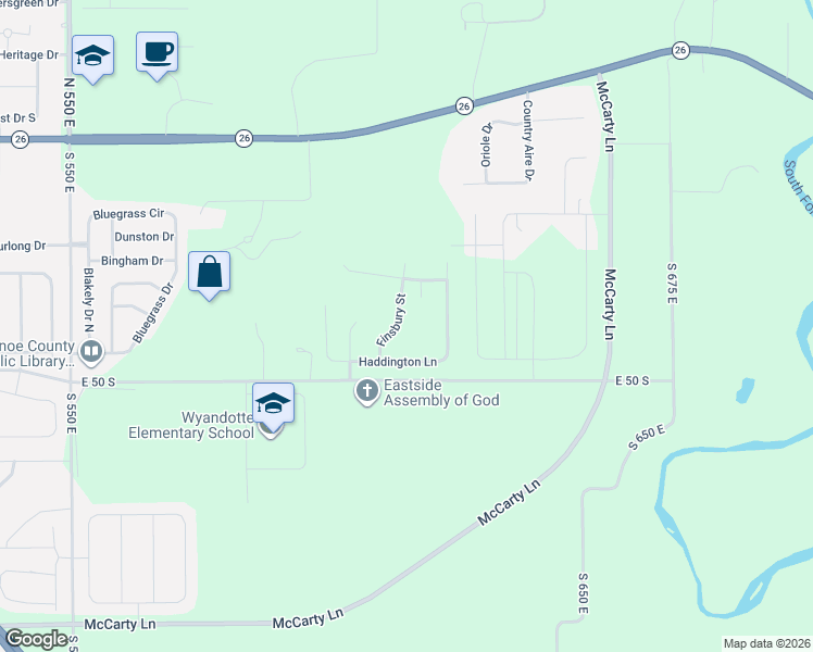 map of restaurants, bars, coffee shops, grocery stores, and more near Haddington Lane in Lafayette