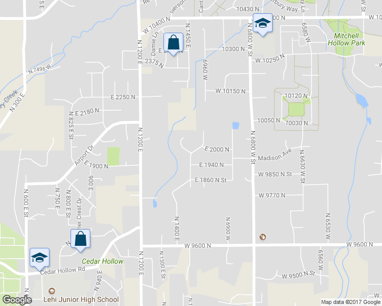 map of restaurants, bars, coffee shops, grocery stores, and more near 1647 East 2000 North in Lehi