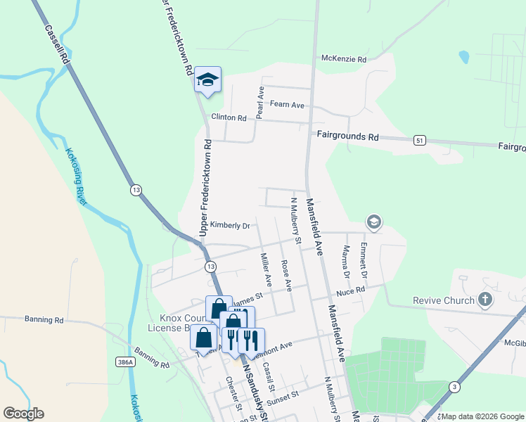 map of restaurants, bars, coffee shops, grocery stores, and more near 207 Rose Avenue in Mount Vernon