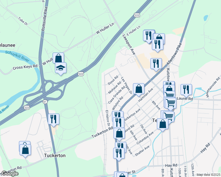 map of restaurants, bars, coffee shops, grocery stores, and more near 5114 Casa Grande Road in Temple