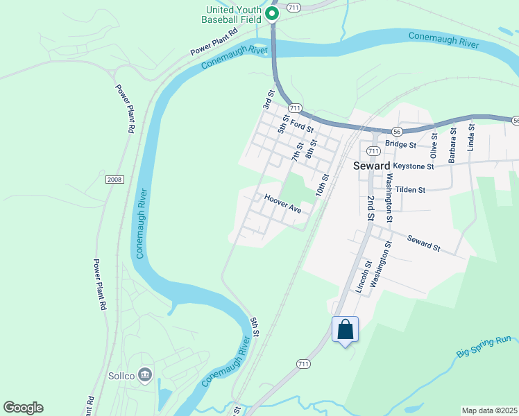 map of restaurants, bars, coffee shops, grocery stores, and more near 1250 5th Street in Seward
