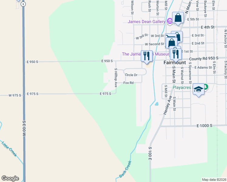 map of restaurants, bars, coffee shops, grocery stores, and more near 408-442 South Hilltop Avenue in Fairmount