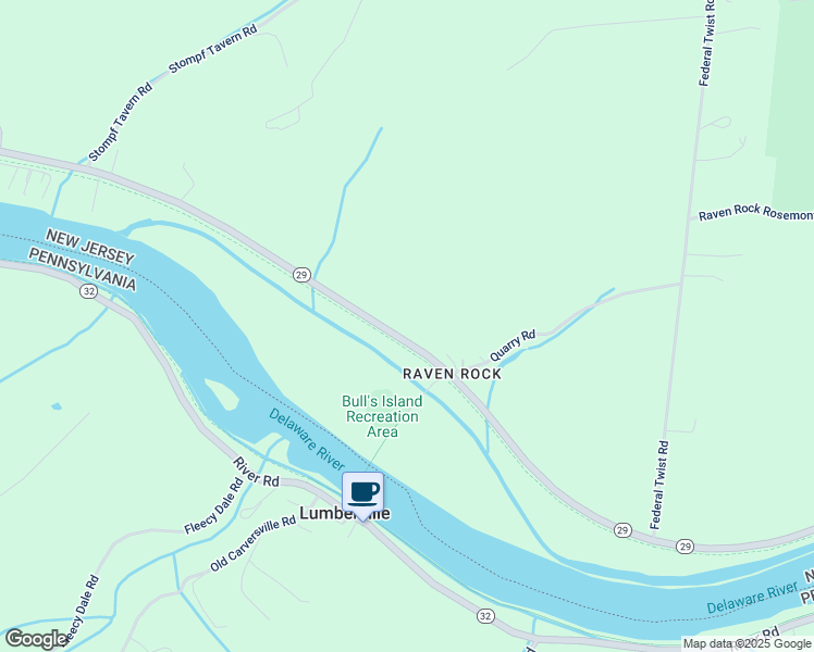 map of restaurants, bars, coffee shops, grocery stores, and more near 2202 New Jersey 29 in Stockton