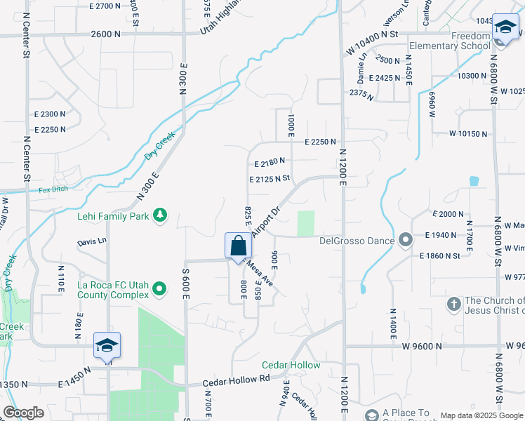 map of restaurants, bars, coffee shops, grocery stores, and more near 850 East 2070 North in Lehi