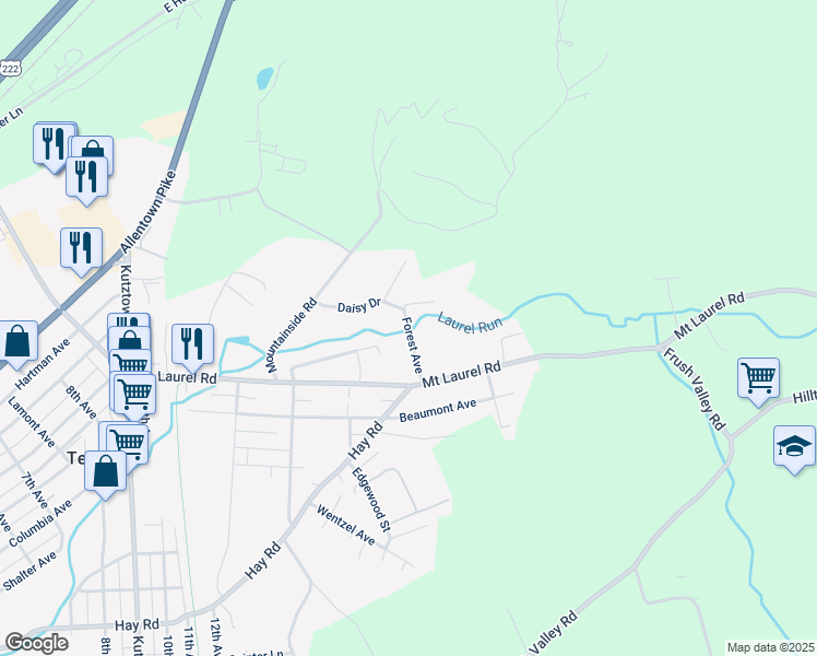 map of restaurants, bars, coffee shops, grocery stores, and more near 5028 Forest Avenue in Temple