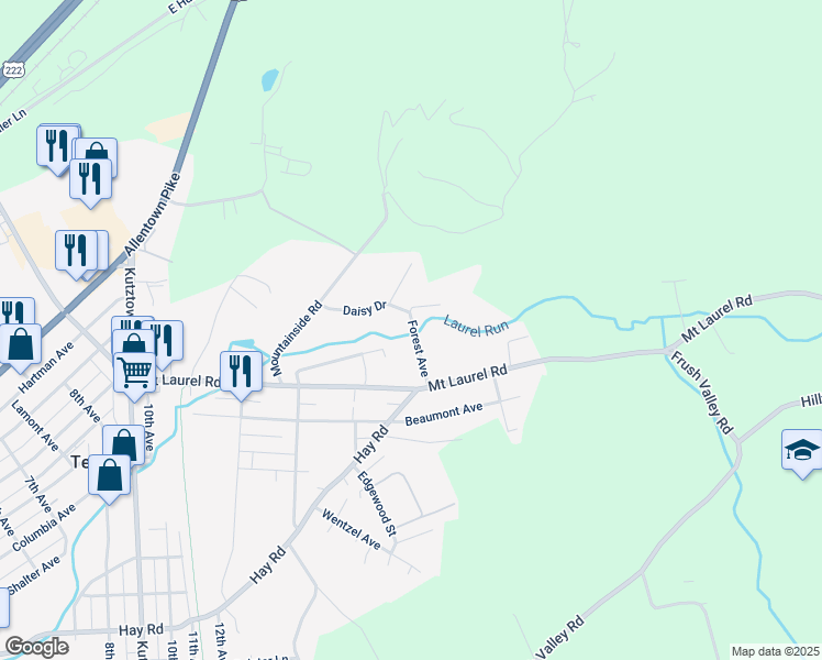 map of restaurants, bars, coffee shops, grocery stores, and more near 5028 Forest Avenue in Temple