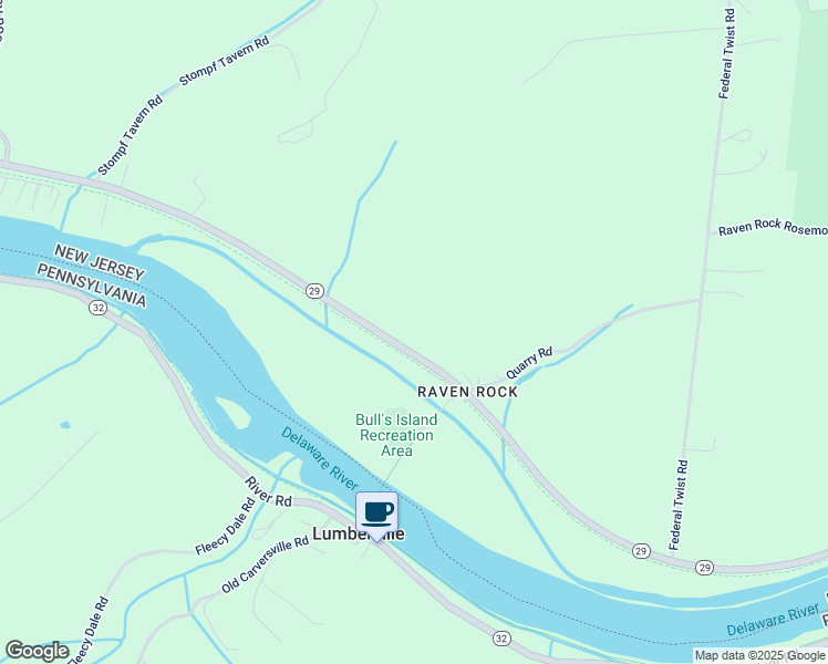 map of restaurants, bars, coffee shops, grocery stores, and more near 2202 New Jersey 29 in Stockton