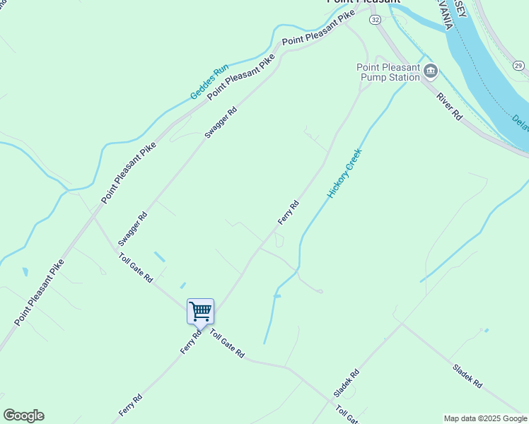 map of restaurants, bars, coffee shops, grocery stores, and more near 7077 Ferry Road in New Hope