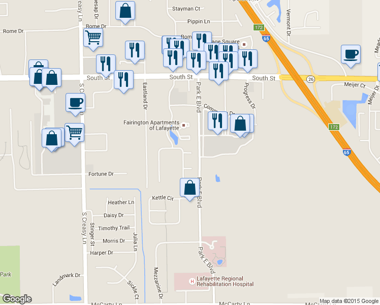 map of restaurants, bars, coffee shops, grocery stores, and more near 22 Cabernet Court in Lafayette