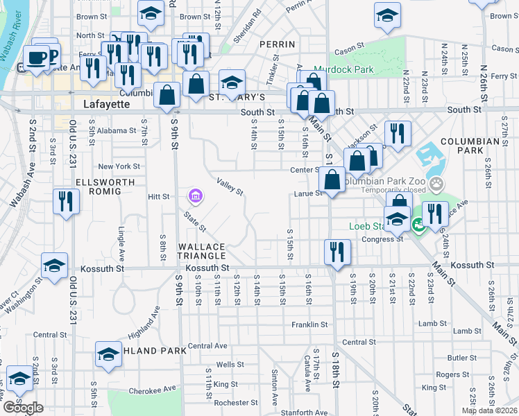 map of restaurants, bars, coffee shops, grocery stores, and more near 30 Mary Hill Road in Lafayette
