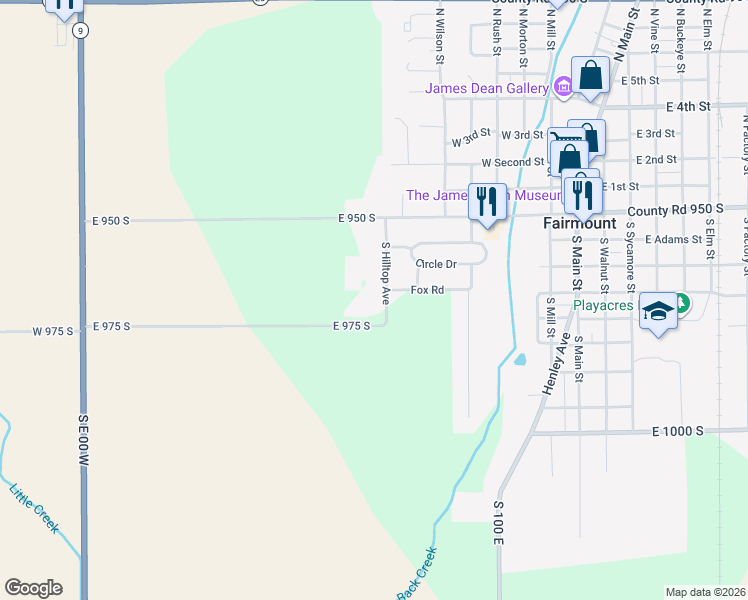 map of restaurants, bars, coffee shops, grocery stores, and more near 408 South Hilltop Avenue in Fairmount