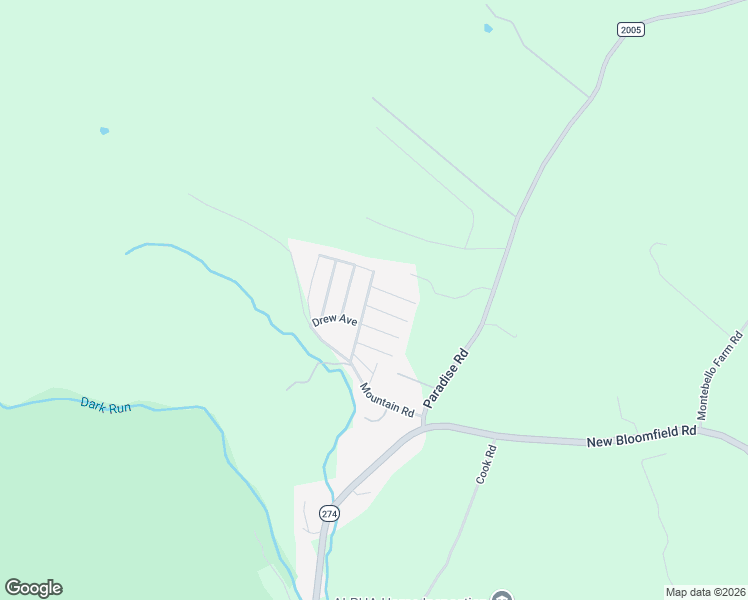 map of restaurants, bars, coffee shops, grocery stores, and more near 184 Paradise Lane in New Bloomfield