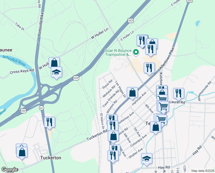 map of restaurants, bars, coffee shops, grocery stores, and more near 805 Apache Lane in Temple