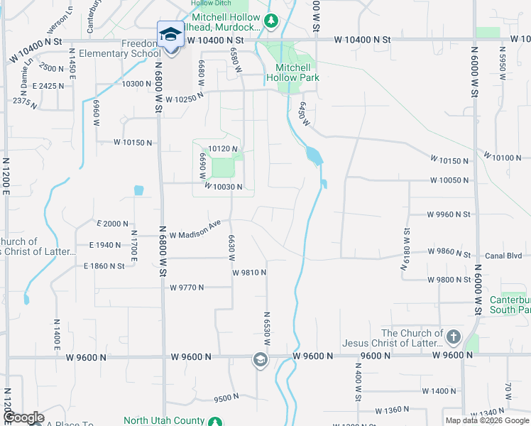 map of restaurants, bars, coffee shops, grocery stores, and more near 6581 West 10030 North in Highland