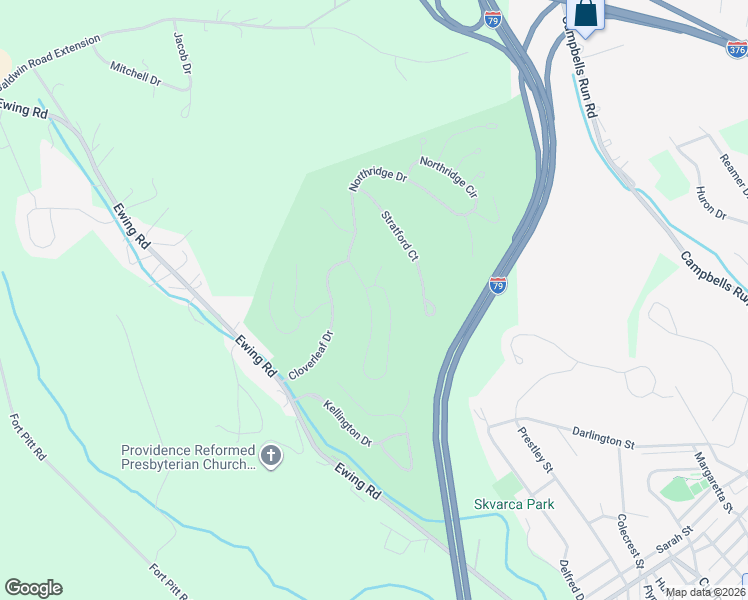 map of restaurants, bars, coffee shops, grocery stores, and more near 419 Canterbury Circle in Carnegie