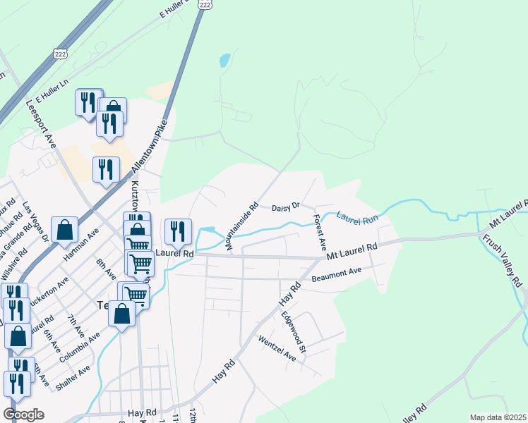 map of restaurants, bars, coffee shops, grocery stores, and more near 1008 Daisy Drive in Temple