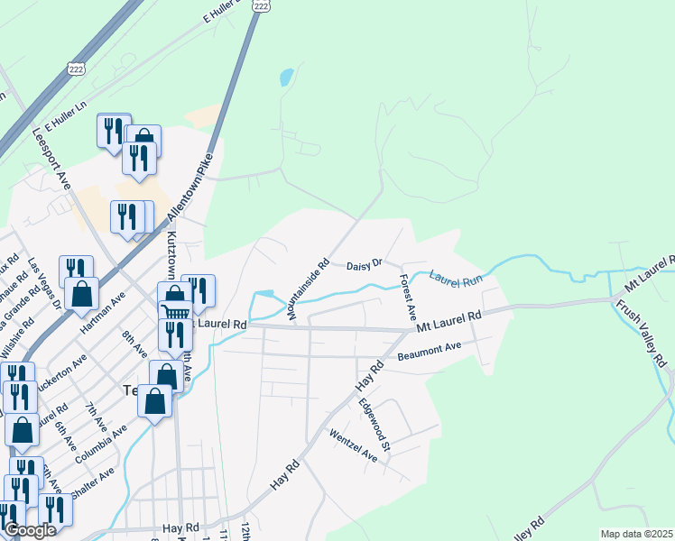 map of restaurants, bars, coffee shops, grocery stores, and more near 1008 Daisy Drive in Temple