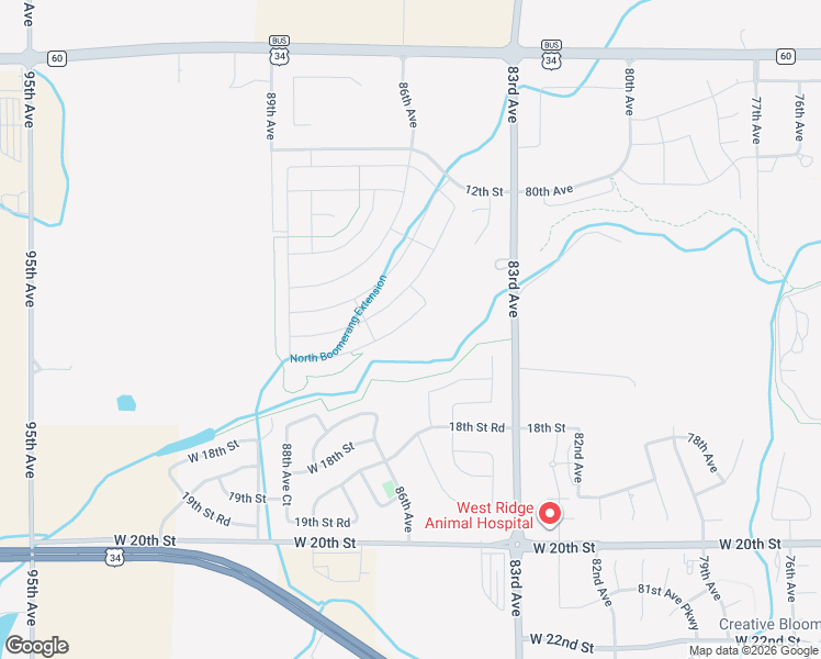 map of restaurants, bars, coffee shops, grocery stores, and more near 8644 16th Street Road in Greeley