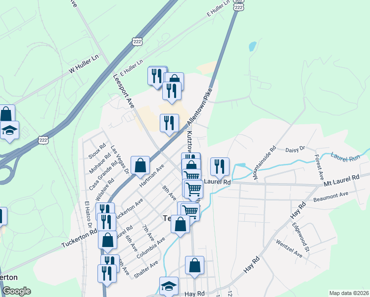 map of restaurants, bars, coffee shops, grocery stores, and more near 835 Hartman Avenue in Temple