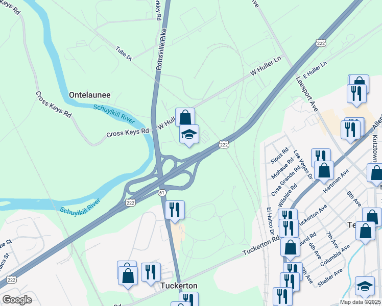map of restaurants, bars, coffee shops, grocery stores, and more near 106 Fairview Street in Reading