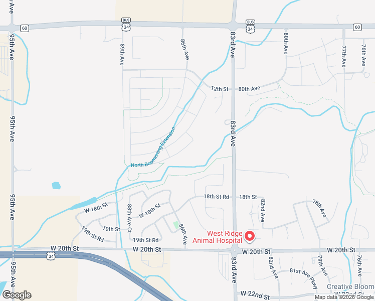 map of restaurants, bars, coffee shops, grocery stores, and more near 8644 16th Street Road in Greeley