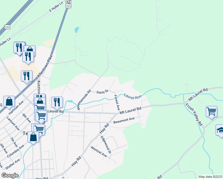 map of restaurants, bars, coffee shops, grocery stores, and more near 1037 Daisy Drive in Temple