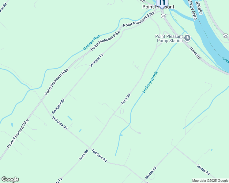 map of restaurants, bars, coffee shops, grocery stores, and more near 7077 Ferry Road in New Hope