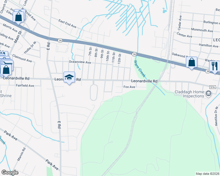 map of restaurants, bars, coffee shops, grocery stores, and more near 440 Bayview Avenue in Belford