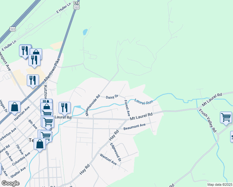 map of restaurants, bars, coffee shops, grocery stores, and more near 1033 Daisy Drive in Temple