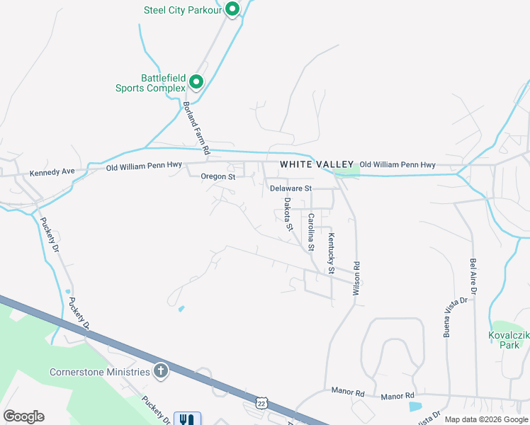 map of restaurants, bars, coffee shops, grocery stores, and more near 3974 Utah Court in Murrysville