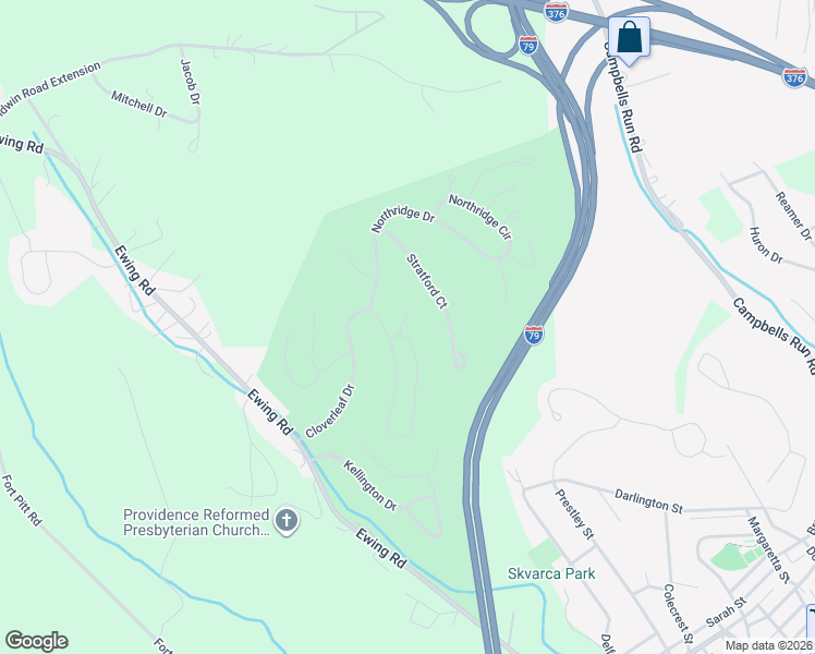 map of restaurants, bars, coffee shops, grocery stores, and more near 419 Canterbury Circle in Carnegie