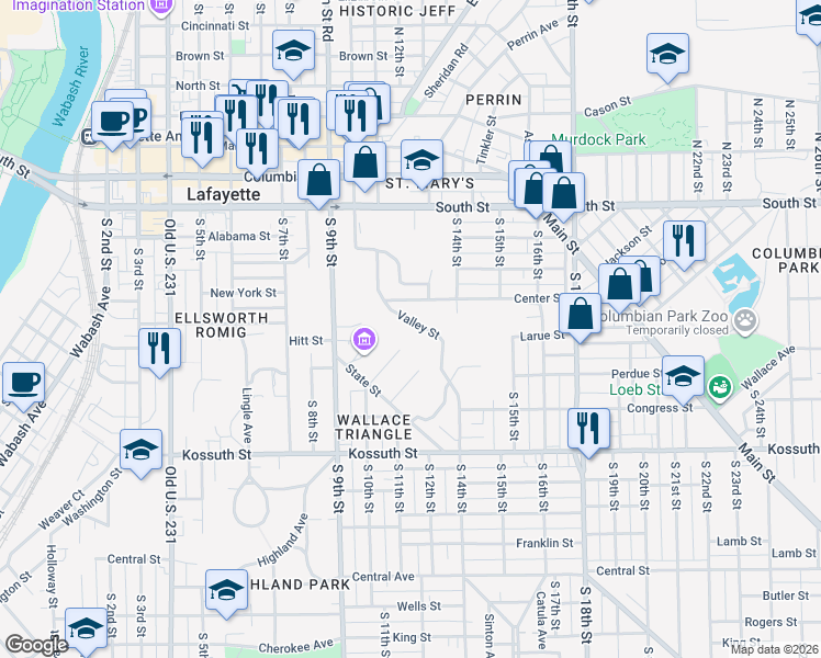 map of restaurants, bars, coffee shops, grocery stores, and more near 400 Valley St in Lafayette