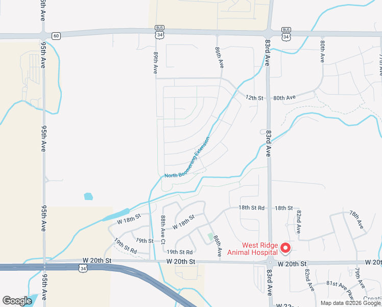 map of restaurants, bars, coffee shops, grocery stores, and more near 8720 15th Street in Greeley